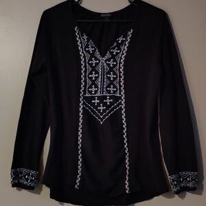 Lucky Brand Long Sleeve Boho Tunic Top Size Small